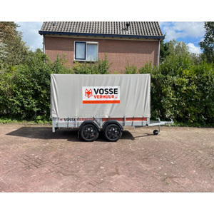 Gesloten aanhanger dubbelasser 300 x 130 x 150 cm